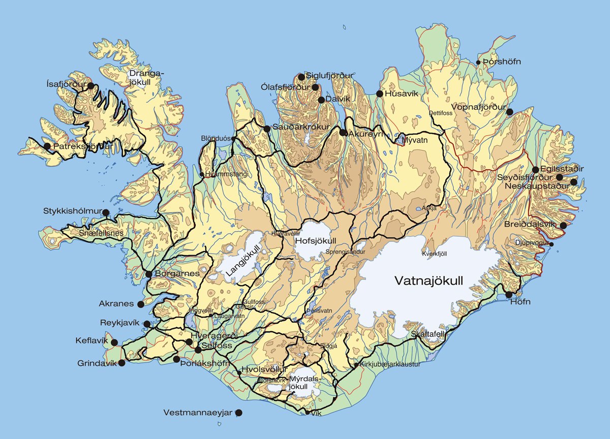 Island mapa